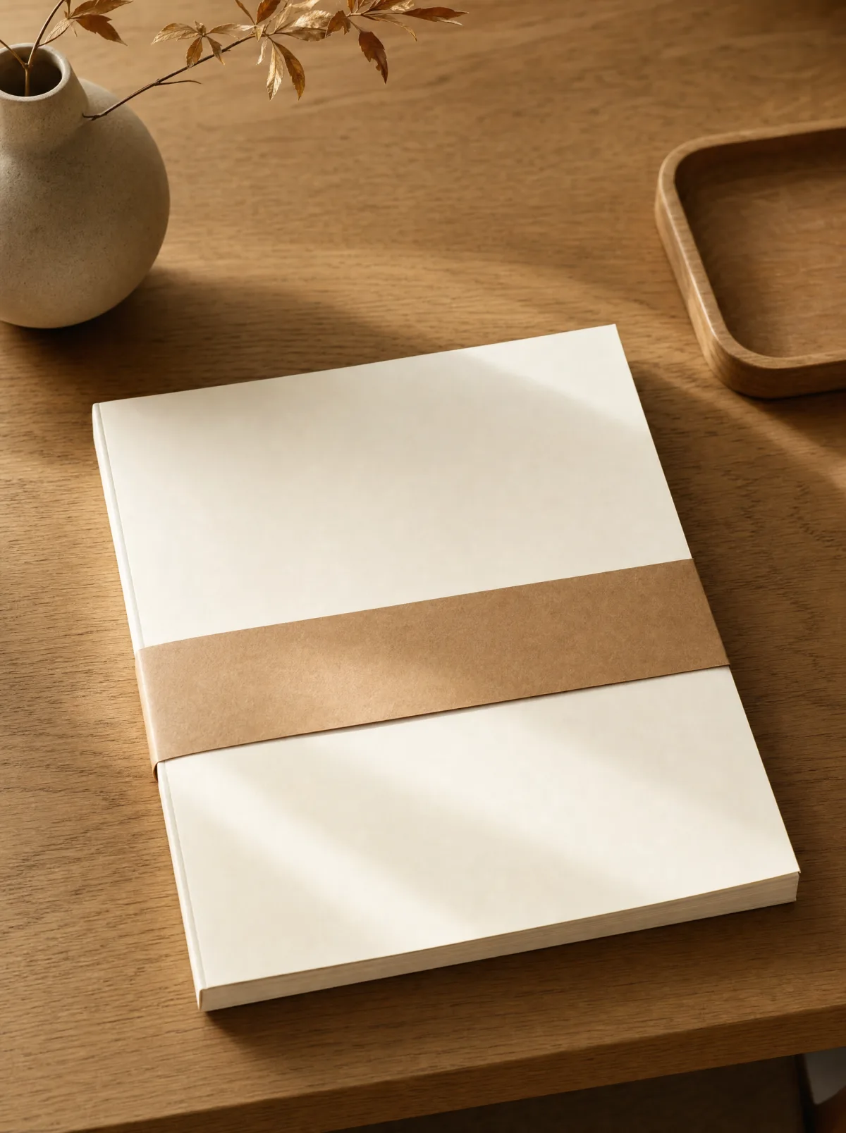 Entregable de insights — folio cream sellado sobre roble