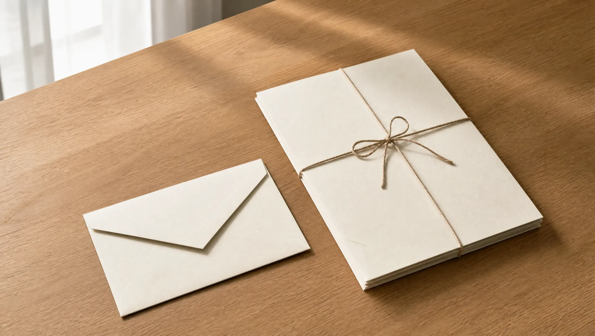 Entregable de plan digital — folio cream sobre mesa de roble